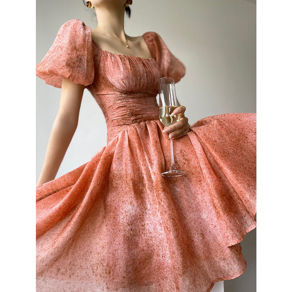 Đầm Thiết Kế Đính Đá Tay Lồng Đèn Vh72