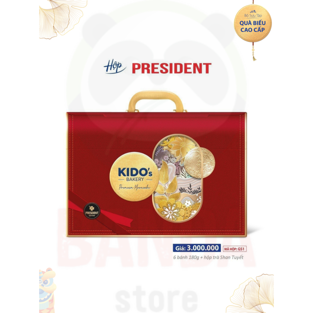 (Từ Nhà Máy) Bánh Trung Thu KIDO 2023 (tiền thân Kinh Đô) -  Bộ Sưu Tập Quà Biếu Cao Cấp PRESIDENT (