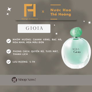 Nước hoa nữ gioia edp chiết 10ml, 20ml - nước hoa thế hoàng