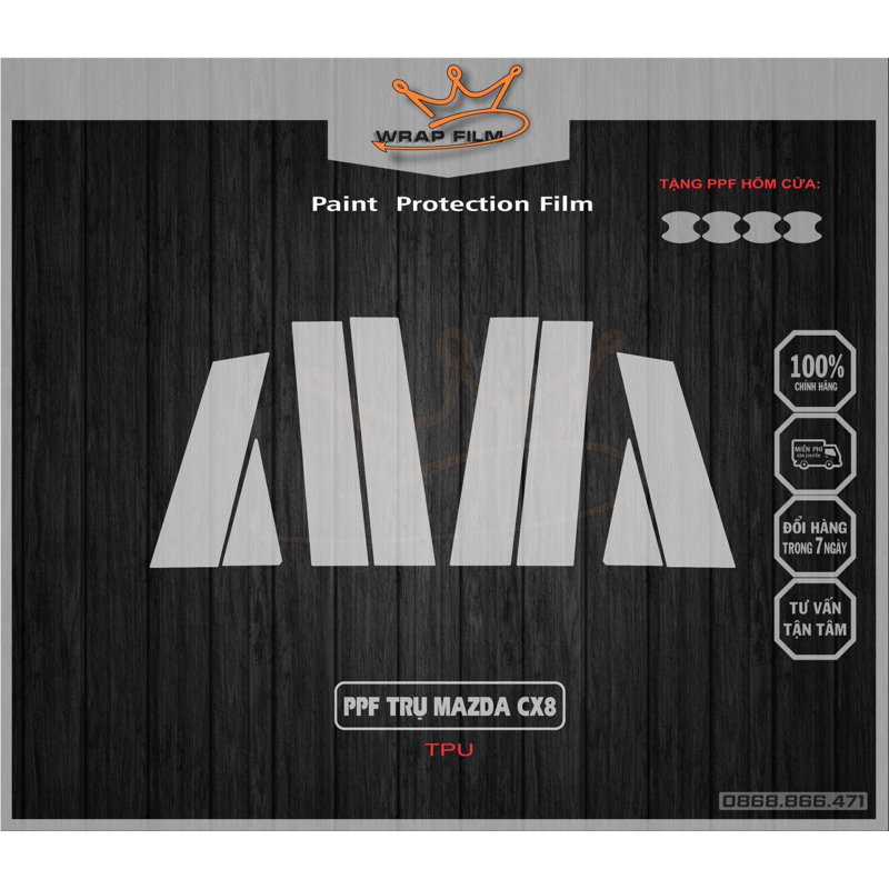 Film PPF TPU bảo vệ trụ bóng Mazda CX8