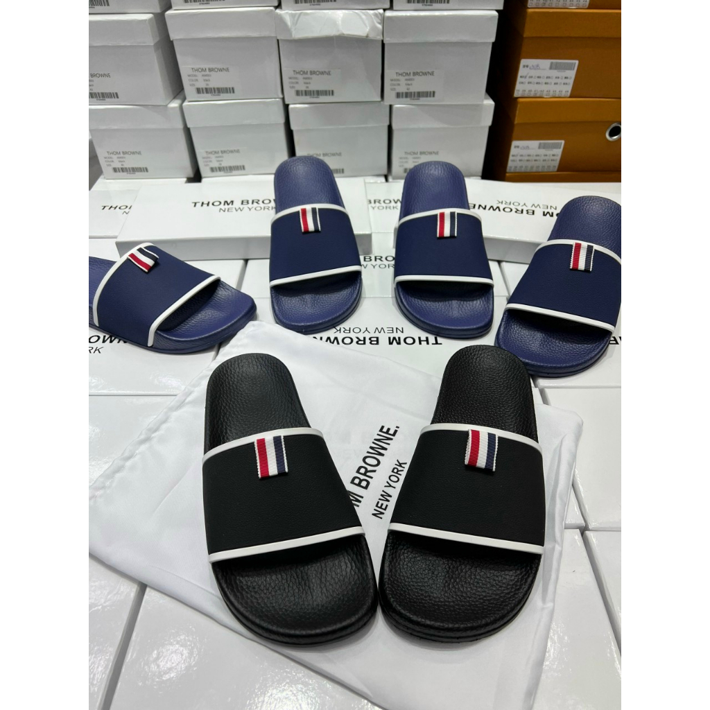 Dép Nam Nữ đẹp Thom Browne CAO CẤP vân chìm siêu nét, quai ngang thời trang trẻ xỏ ngón thể thao cá tính - tuandiep68