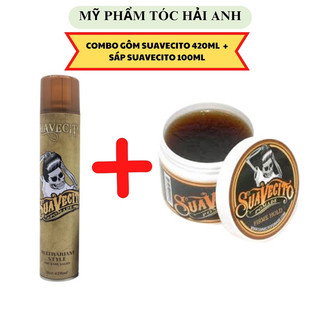 Combo gôm suavecito 420ml + sáp suavecito 100ml tạo kiểu giữ nếp tóc