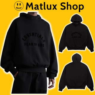   BEST QUALITY  Áo hoodie Fear Of God FOG Essentials SS23 Jet Black bản cao cấp Áo nỉ Essentials in chữ cao su form rộng 