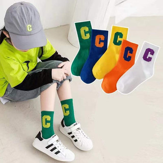 Bộ 5 đôi tất cao cổ cho bé hình chữ C sắc màu