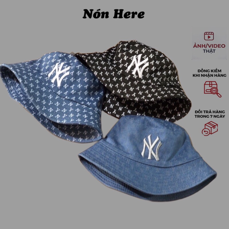 Nón bucket jean 2 mặt NY - Nón vành nam/nữ
