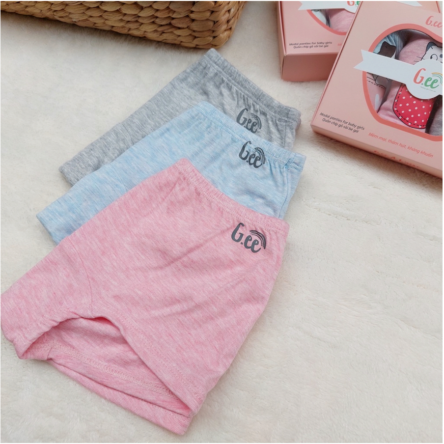 Hộp 3 chiếc quần lót cho bé gái làm bằng sợi sồi, thấm hút, kháng khuẩn, co giãn, thoải mái, an toàn cho da, bền đẹp