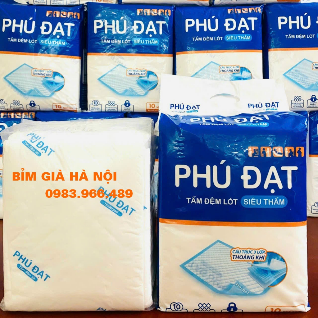 Tấm lót người già Phú Đạt SIZE lớn 50 x 75cm  siêu thấm 3 lớp