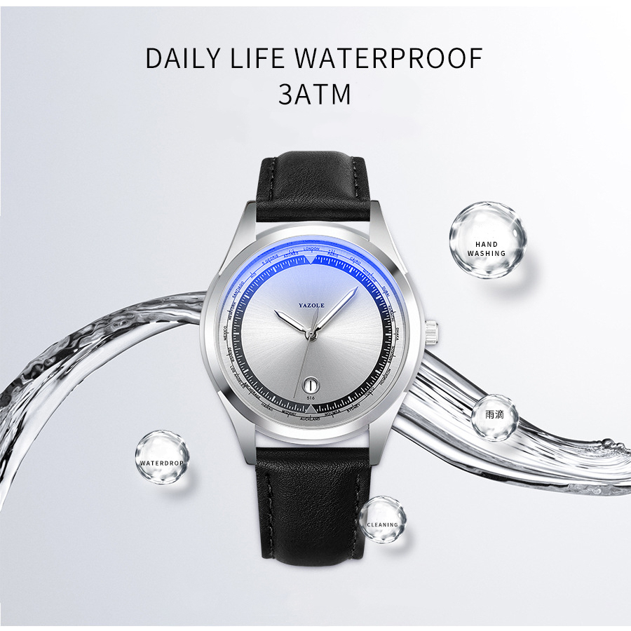 Đồng hồ nam Dây Kim Loại và Dây Da Y516 cao cấp kính ánh sáng xanh