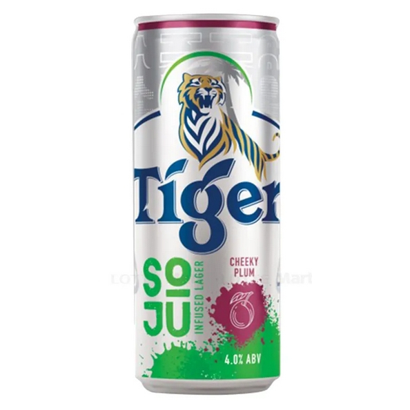 Bia Tiger Soju Infused Lager Cheeky Plum Vị Mận/ Wonder Melon Vị Dưa Lưới Lon 330ml