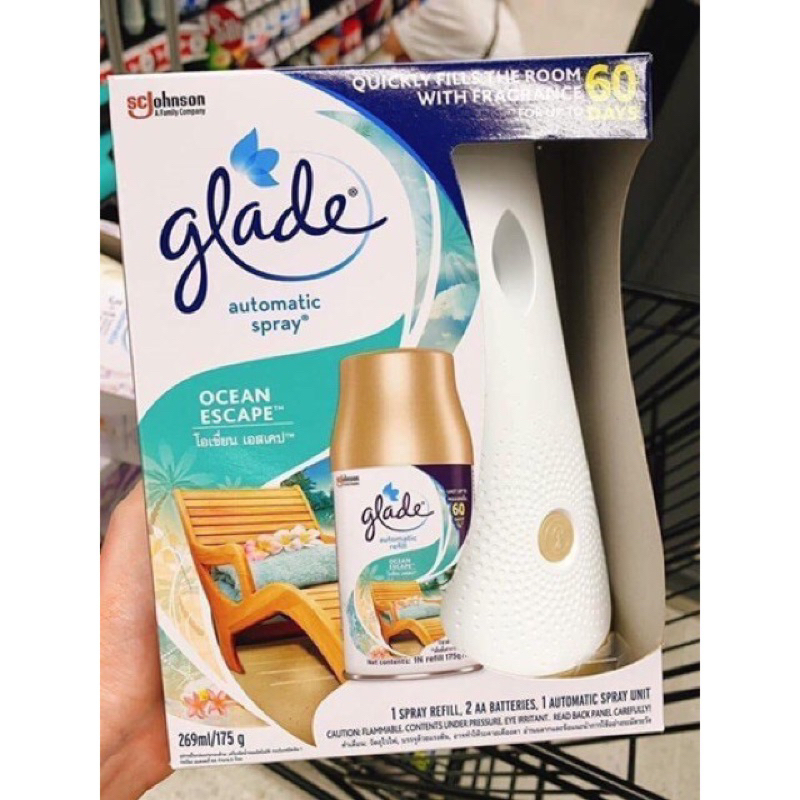 Máy Xịt, Phun Thơm Phòng Tự Động Glade Auto Spray Thái Lan Có Lõi Refill Hương Thơm Tự Nhiên Chính Hãng