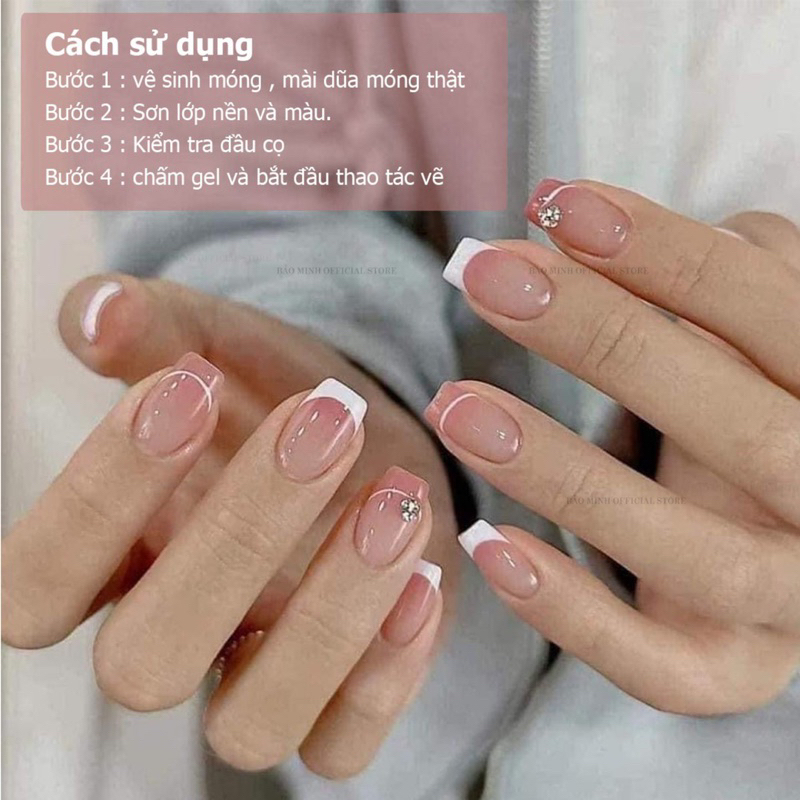 Cọ french đầu móng - Chùi khoé - Cọ đắp gel giá rẻ dùng cho làm móng nail - Cọ tạo phen móng tay nhanh