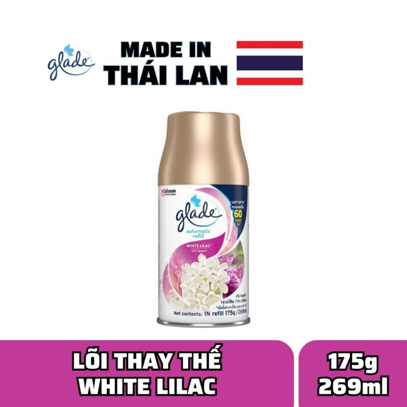 Máy Xịt, Phun Thơm Phòng Tự Động Glade Auto Spray Thái Lan Có Lõi Refill Hương Thơm Tự Nhiên Chính Hãng