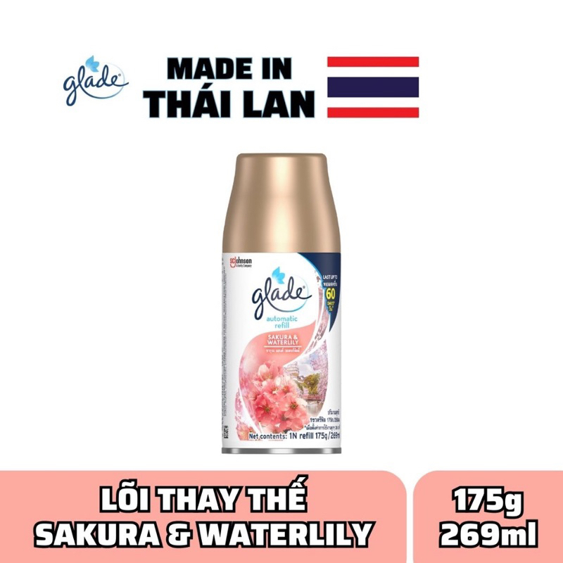 Máy Xịt, Phun Thơm Phòng Tự Động Glade Auto Spray Thái Lan Có Lõi Refill Hương Thơm Tự Nhiên Chính Hãng