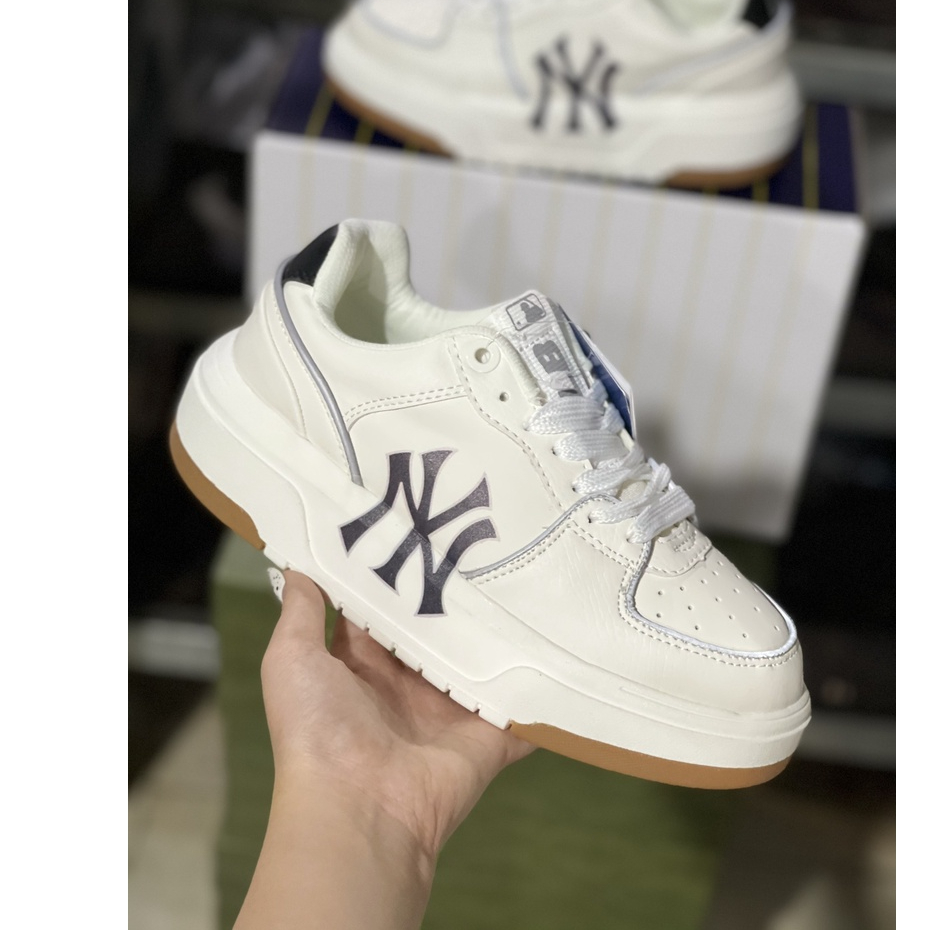 HoPi | Giày Sneaker MLB Chunky Liner, Màu nâu Tăng Chiều Cao 5cm, MLB NY, Full Box Bill