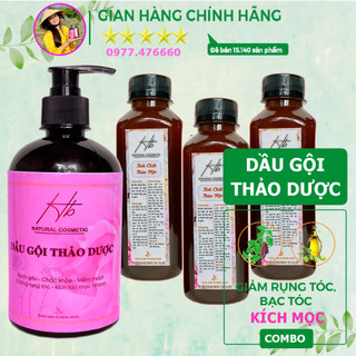 Dầu gội thảo dược Hiền Bùi. Combo Tinh chất thảo mộc Hiền Bùi giảm rụng tóc, nấm gàu, kích thích mọc tóc
