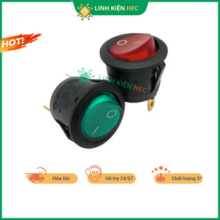 Công tắc bập bênh tròn kcd1-105 6a250v 3p có đèn linhkienhec