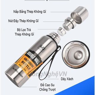 Bình giữ nhiệt thép không gỉ 1500ml đựng nước giữ nhiệt inox304 , ly giữ nhiệt