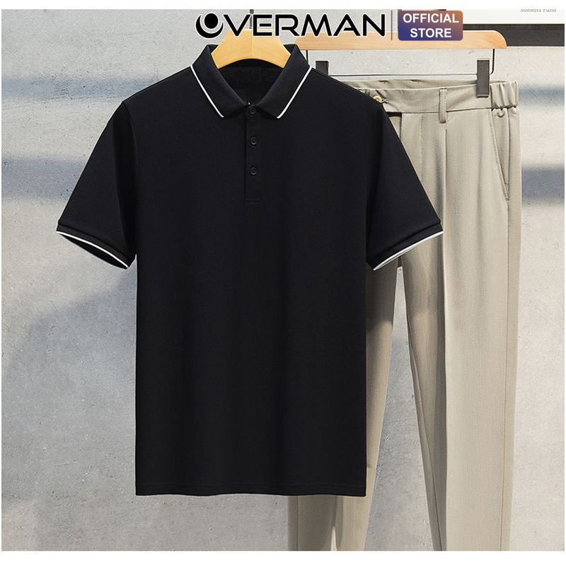 Áo Thun Polo Basic Nam Nữ Bo Viền, Polo nam có cổ chất Cotton dày dặn co giãn AT07 AT01 - Overman