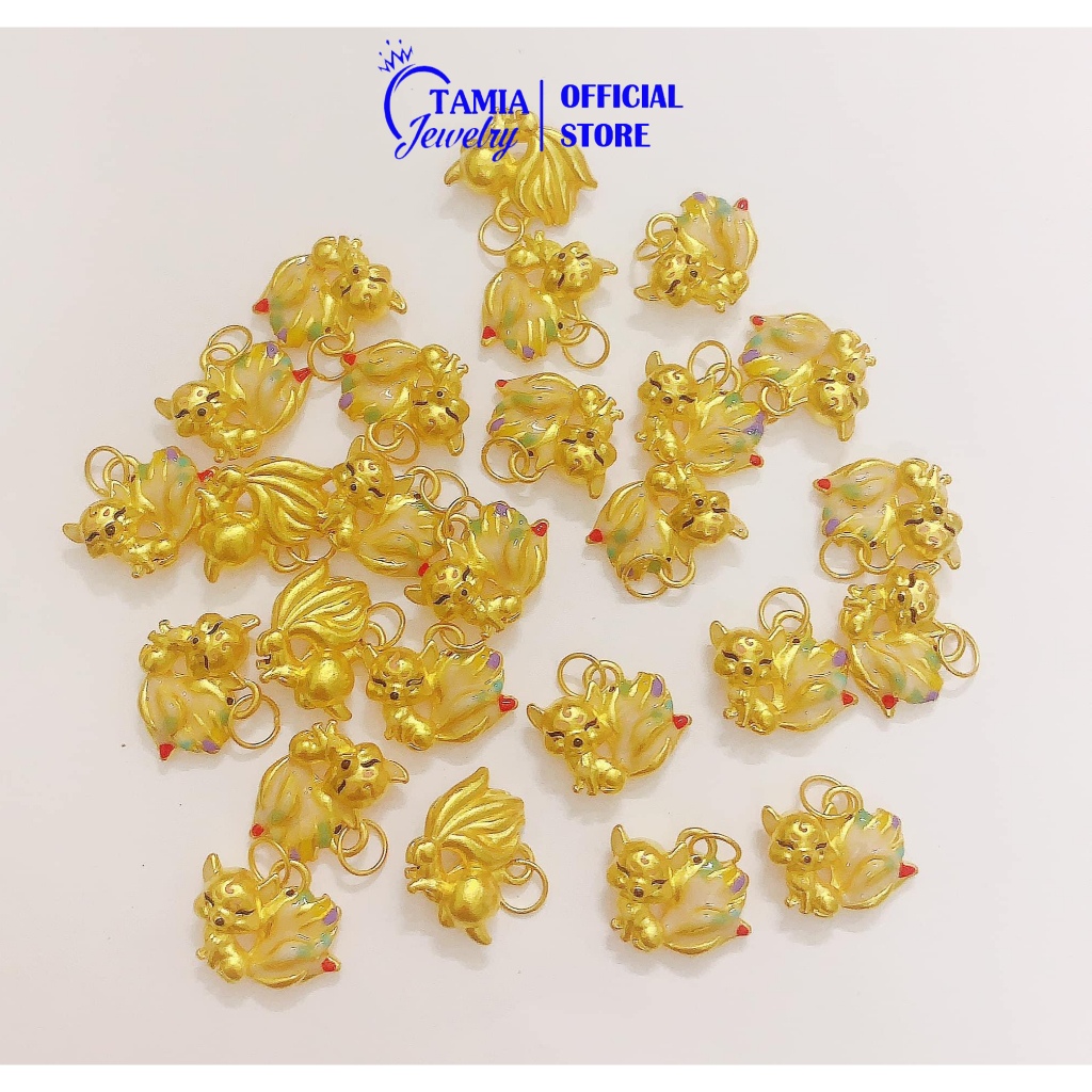 Charm mix hồ ly màu 24k nguyên chất - TamiaJewelry