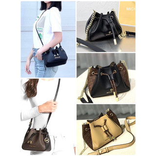 -Túi bucket mini rút dây Phoebe bucket bag--tone đen nâu classic