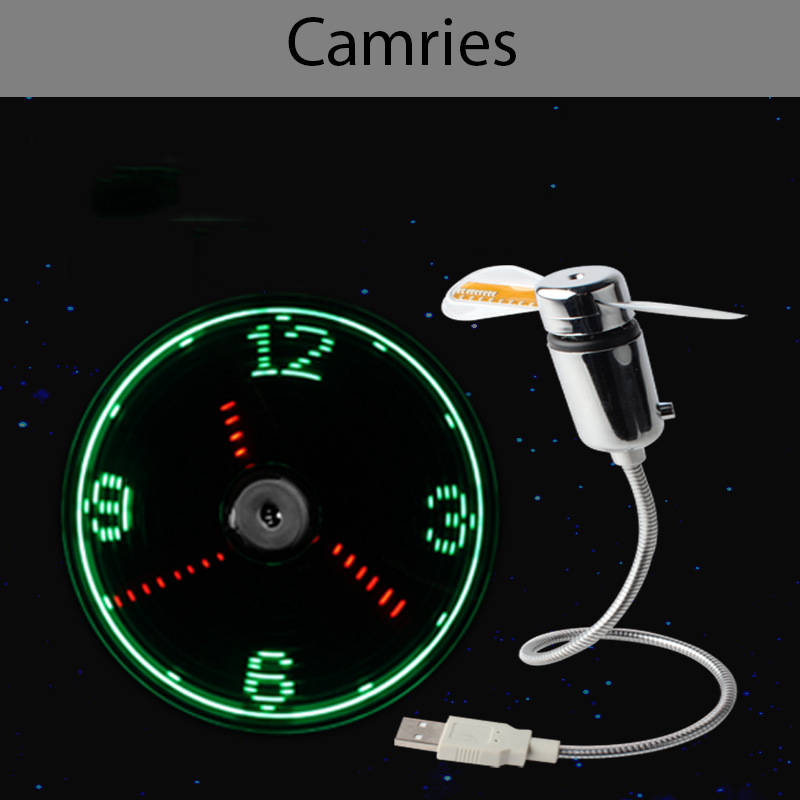 Quạt Đồng Hồ Thông Minh USB Mini Quạt Nhỏ Led Flash Từ Phát Sáng Nhiều Màu Sắc-camries54y