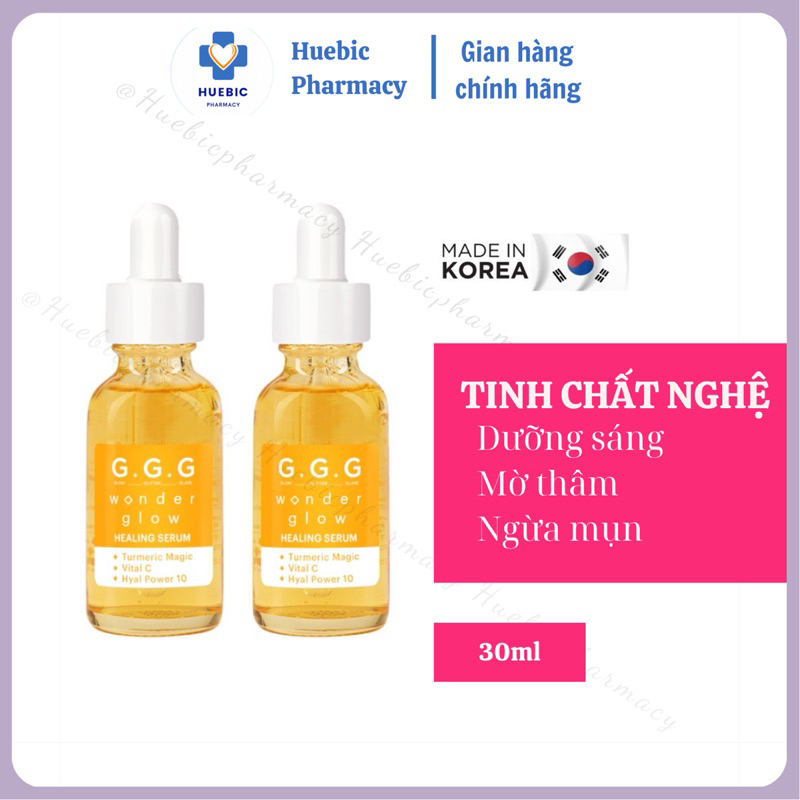 [Hàng chính hãng] Tinh Chất HA & Vitamin C Sáng Mờ Thâm Ngừa Mụn GGG Wonder Glow Healing Serum 30ml