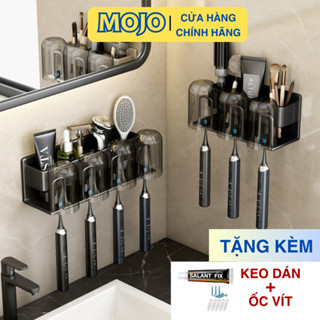 Giá Treo Bàn Chải Đánh Răng Kèm Cốc Kệ Bàn Chải Đa Năng Chất Liệu Nhôm Cao Cấp Chống Han Gỉ MOJO 