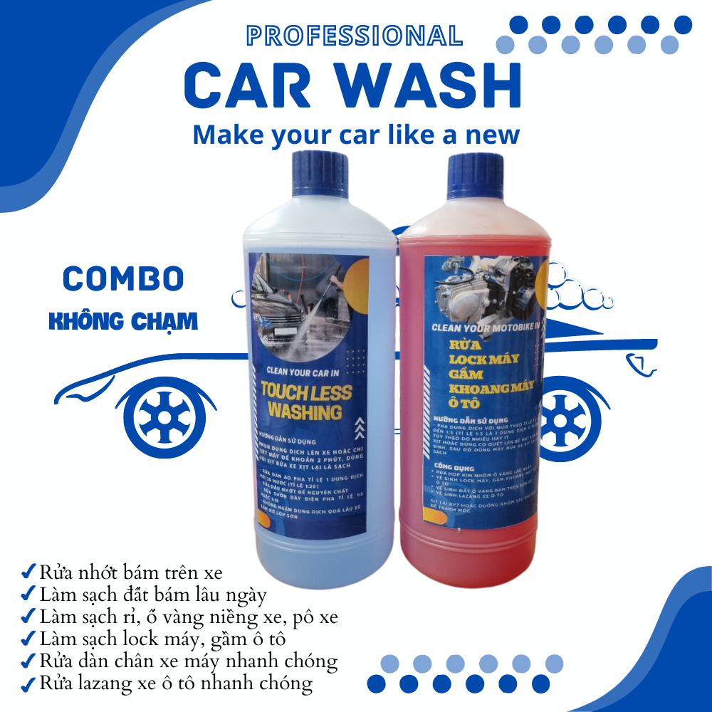 Combo dung dịch rửa xe không chạm