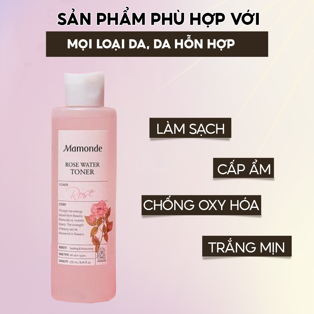 Toner Mamonde - Nước Hoa Hồng Cung Cấp Độ Âm Mamonde Rose Water Toner 250ml (cosmetic) | BigBuy360 - bigbuy360.vn