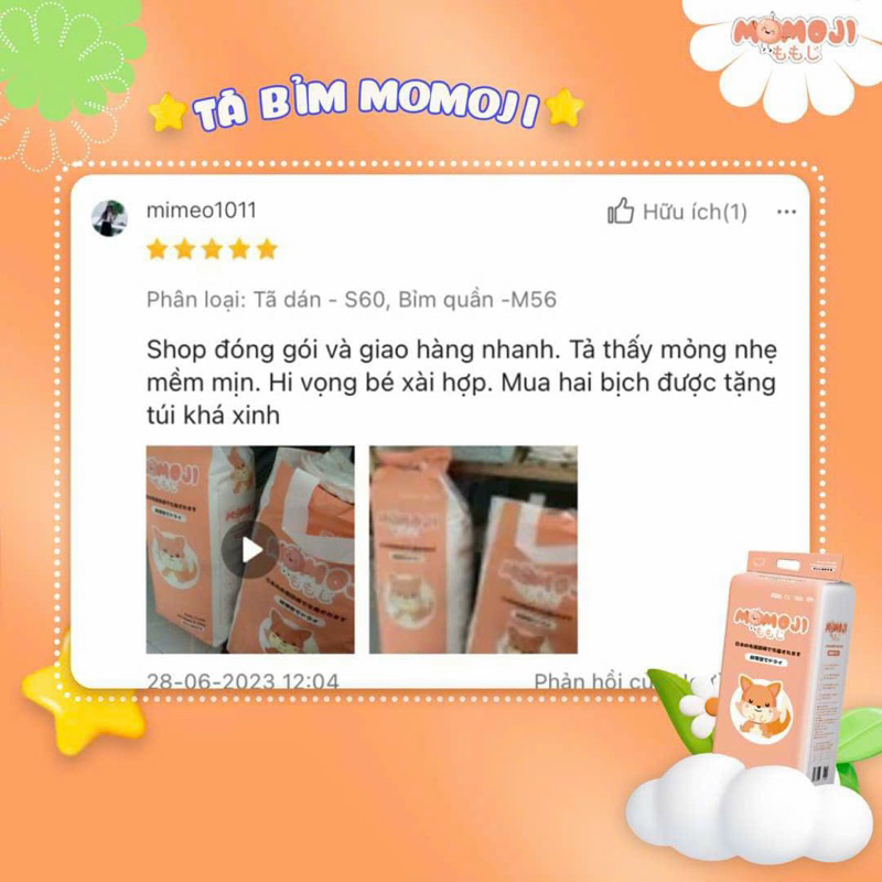 Tã Bỉm Momoji Siêu thấm hút M56/L54/XL50/XXL48