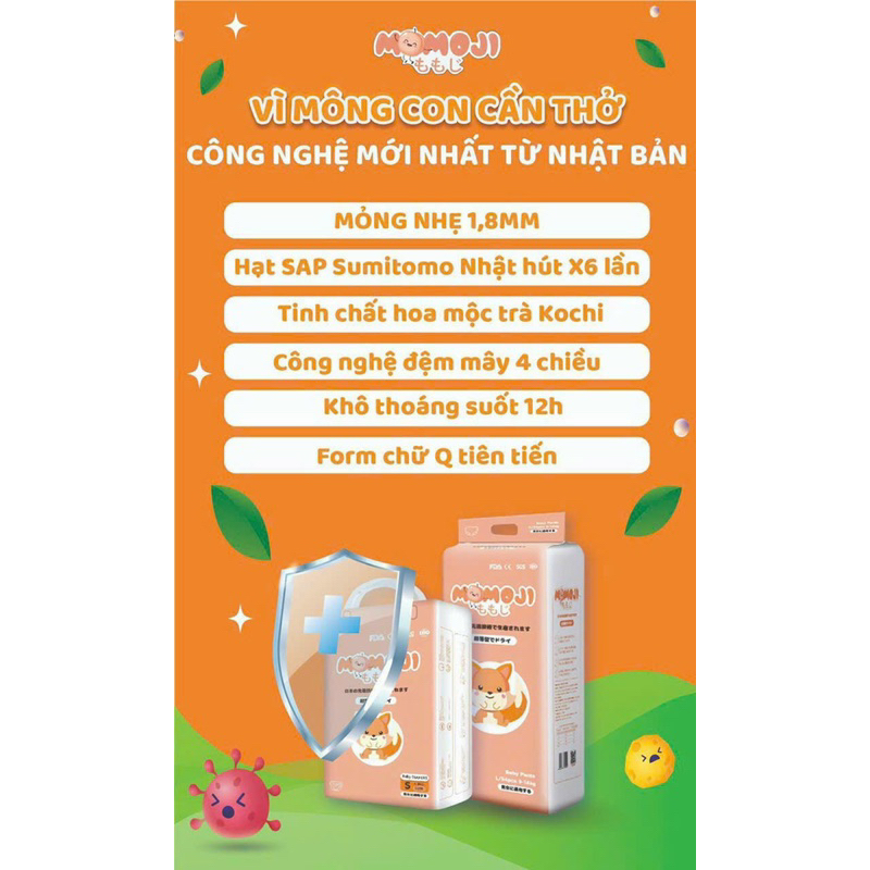 Tã Bỉm Momoji Siêu thấm hút M56/L54/XL50/XXL48