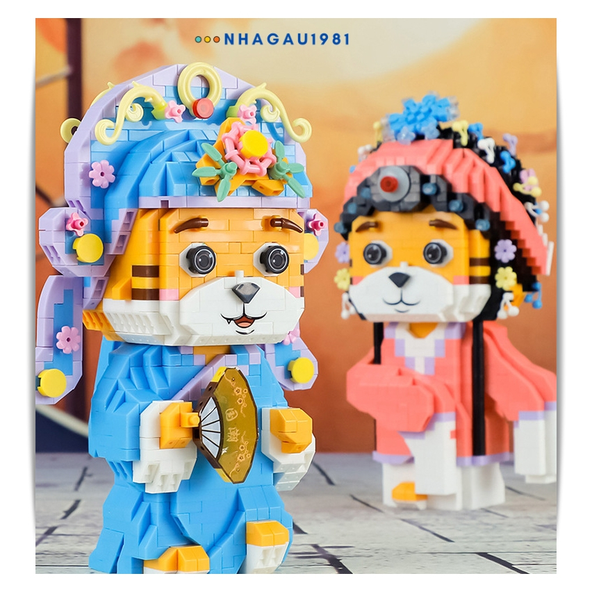 Đồ Chơi Lắp Ráp Mô Hình Nhân Vật Kinh Kịch Opera Linh Thú Đón Năm Mới Hãng Loz Shop Nhagau1981