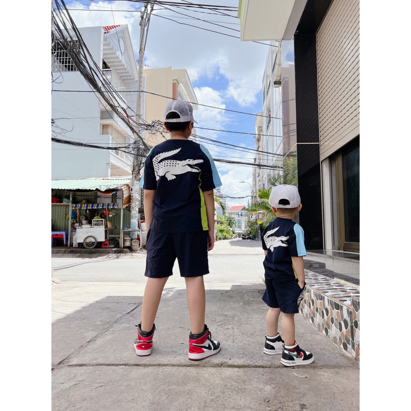 Bộ thun bé trai logo cá sấu BiBi