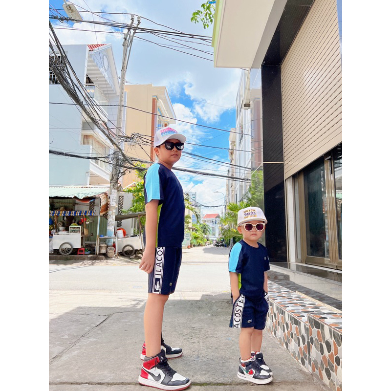 Bộ thun bé trai logo cá sấu BiBi