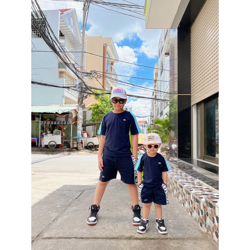 Bộ thun bé trai logo cá sấu BiBi