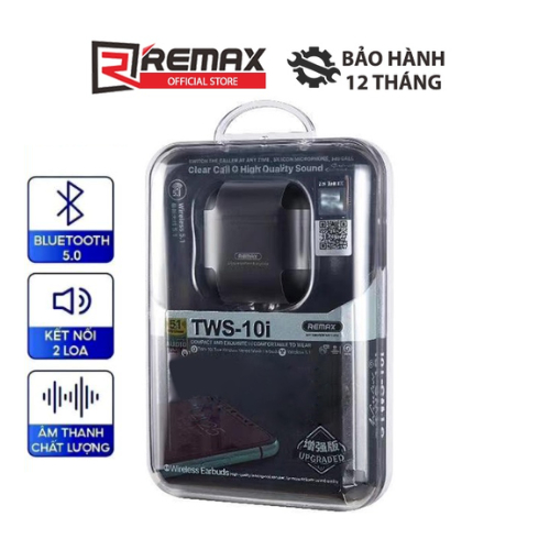 Tai nghe Bluetooth True Wireless Remax TWS-10i chuẩn 5.0 / Tws-10i Metal Version