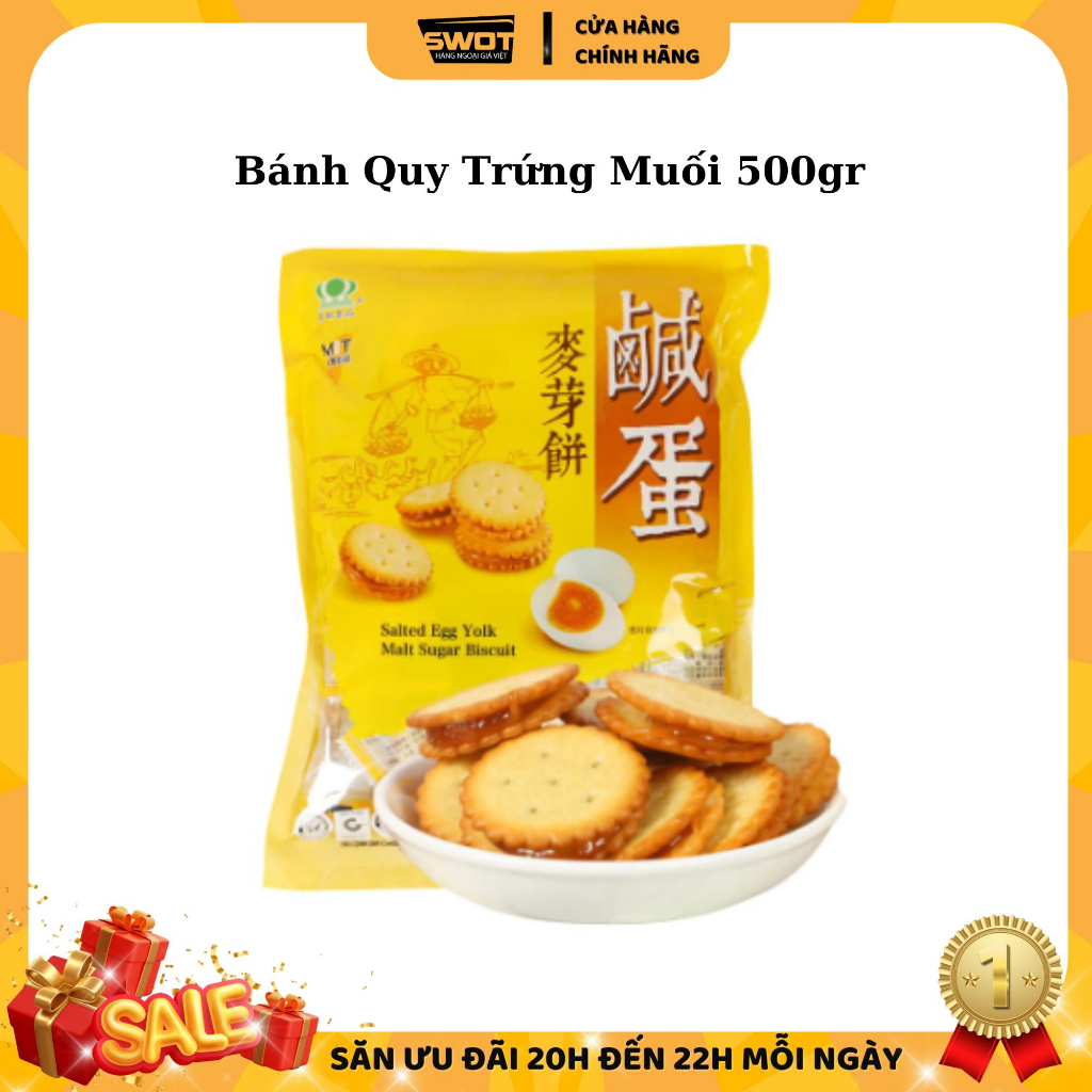 Bánh quy nhân trứng muối vị mặn ngọt 500g - SWOT review hàng Mỹ