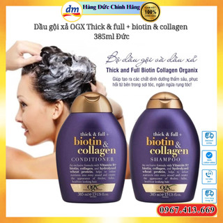 Dầu gội xả ogx thick & full + biotin & collagen 385ml đức