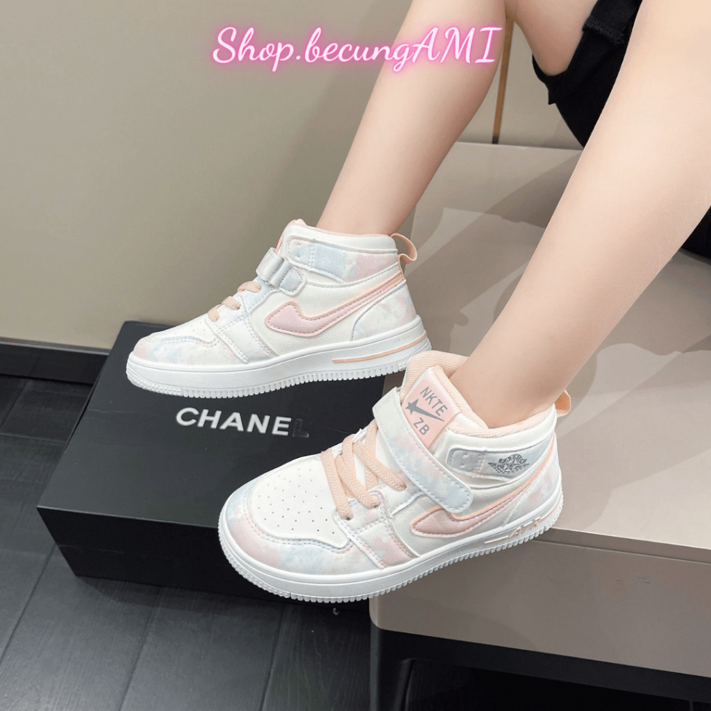 Giày thể thao bé gái in hình công chúa Elsa đế nhẹ mềm màu Hồng 26-37 Giày thể thao cho bé Giày bata bé gái Giày trẻ em