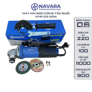 Máy mài cầm tay navara 03-100a tặng đá mài + đá cắt, công suất 900w
