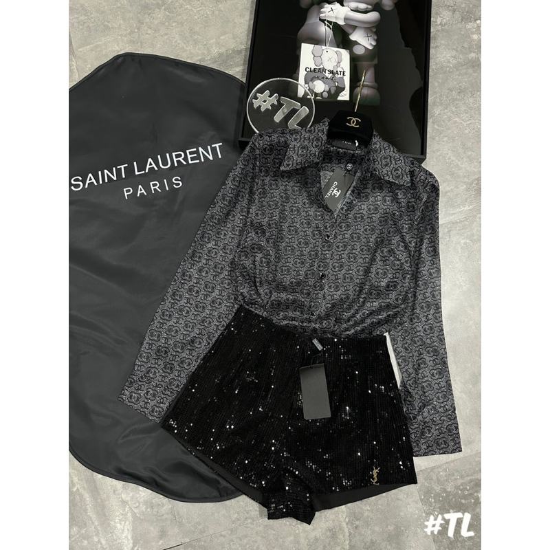 Áo Sơmi Chà Neoo Chấm Bi Nhí Mix Sooc