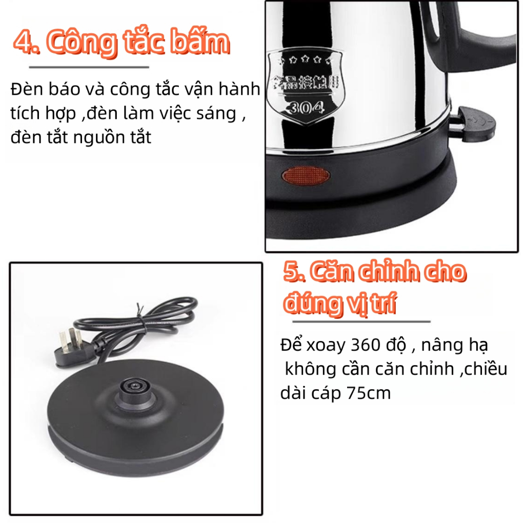 Ấm đun nước điện cho gia đình ,khách sạn ,tự động pha trà ấm 1.5L