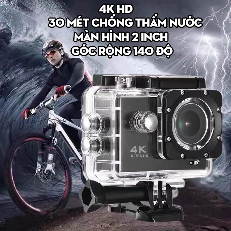 Camera thể thao 4K Máy ảnh thể thao chống thấm nước Camera chống rung Máy ảnh HD Máy ghi âm lái xe wifi