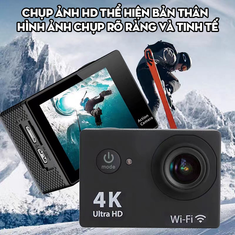 Camera thể thao 4K Máy ảnh thể thao chống thấm nước Camera chống rung Máy ảnh HD Máy ghi âm lái xe wifi