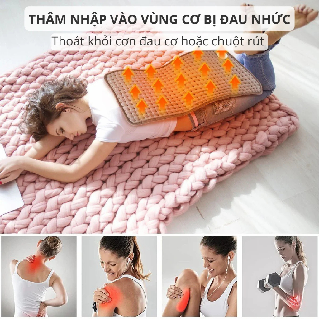 Thảm Chườm Nóng Kachi MK363 giảm đau nhức, sưởi ấm