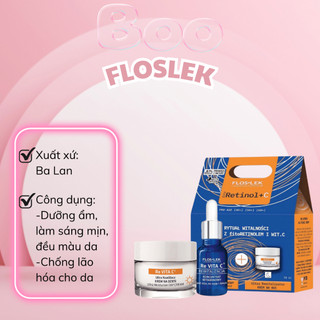 Bộ dưỡng trắng da, căng bóng floslek re vital c serum & kem dưỡng