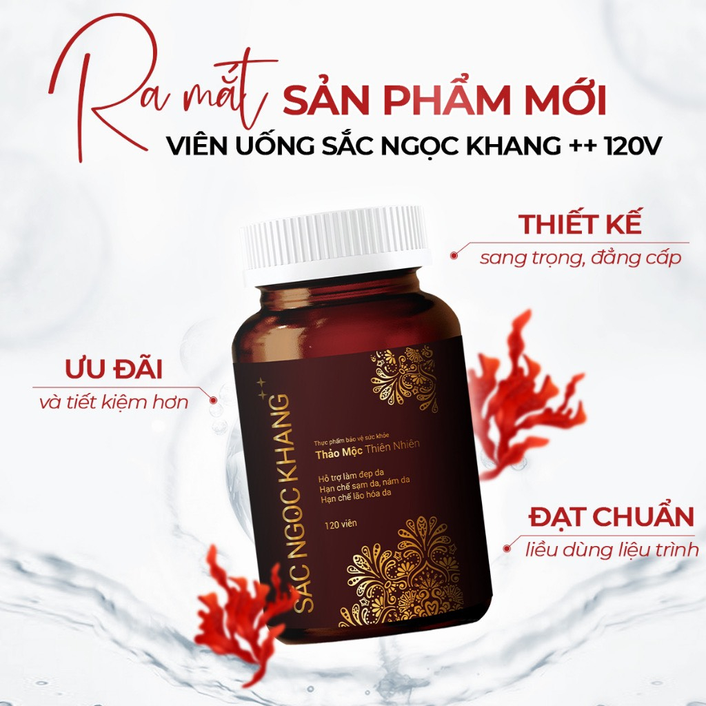 Bộ Đôi Chống Lão Hóa, Giảm Nám Cao Cấp SẮC NGỌC KHANG [Viên uống Sắc Ngọc Khang ++ & Kem dưỡng da ban đêm 30g]