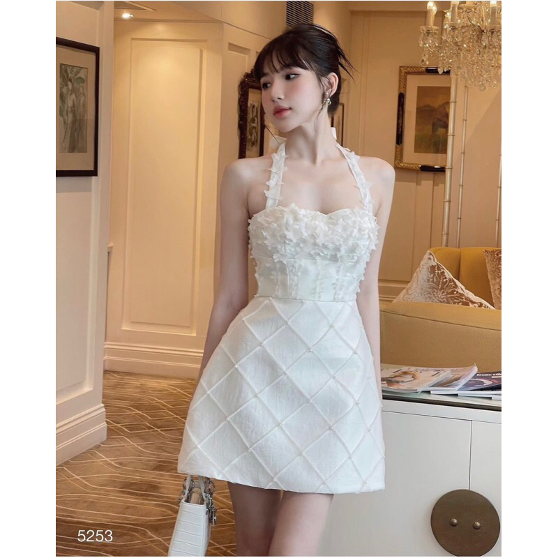 ĐẦM CỔ YẾM CỘT NƠ KẾT HOA