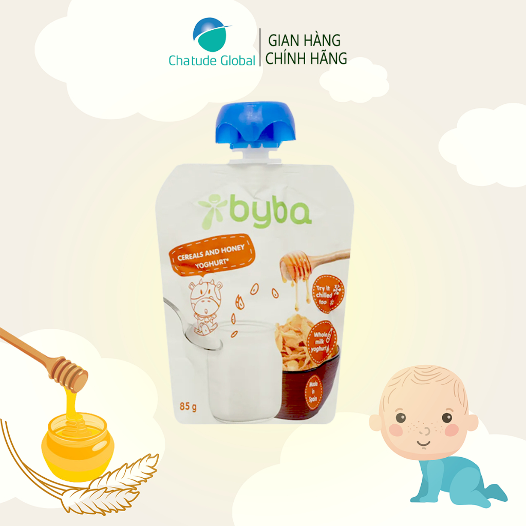 SỮA CHUA NGUỘI BYBA VỊ NGŨ CỐC & MẬT ONG, NHẬP KHẨU TÂY BAN NHA