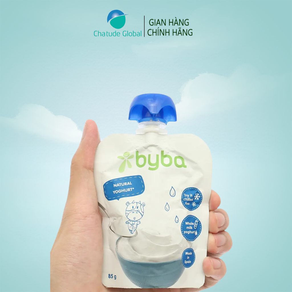 Sữa chua nguội Byba vị tự nhiên nhập khẩu Tây Ban Nha, cho bé 6m+